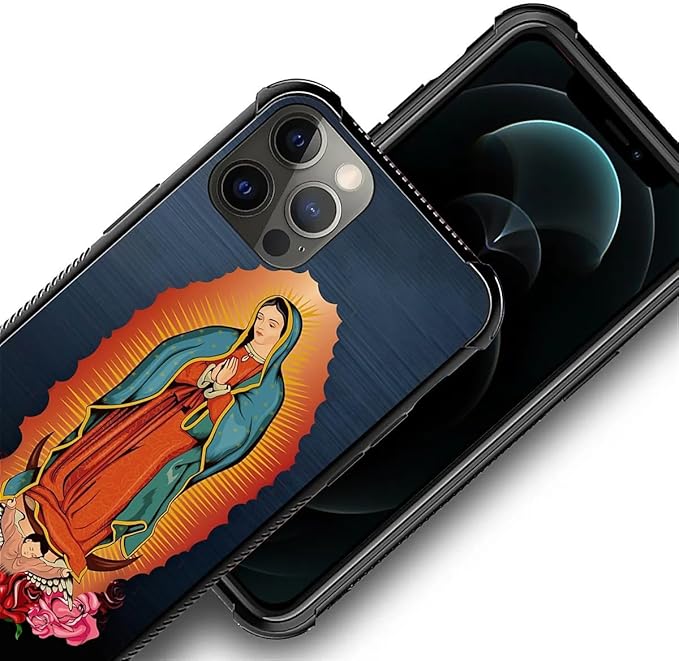 for iPhone 11 Pro Max Case, Red Virgen Guadalupe Pattern Graphic Design Girl Boy Soft Silicone Hard Acrylic Shock Protection for iPhone 11 Pro Max