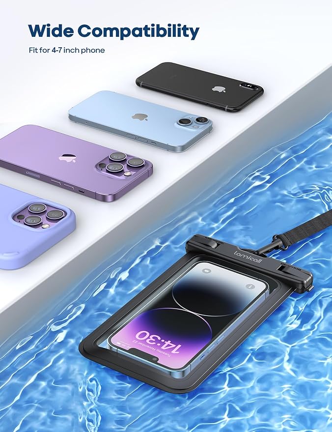 Lamicall Waterproof Phone Pouch Case Bag for iPhone 17 16 15 14 13 12 11 Pro Max Plus XS, All 4-7" Smartphone, Gifts for Bright Red & Black