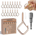 120 Pcs Rose Gold Eye Hooks Screw Heavy Duty,Ceiling Hooks for Hanging Plants,String Lights,Cup,Wind Chime,Bird Feeders. Plant Hanger Indoor&Outdoor