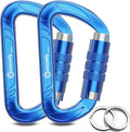 3inch Auto Locking Carabiner Clips Heavy Duty, 12KN /2697lbs Lightweight keychain carabiners, Sturdy Twist Lock Caribeeners for Camping Hiking Hammock Swing Backpack, dog leash and Harness etc