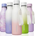 BJPKPK Insulated Water Bottles, 18 oz Stainless Steel Metal Water Bottle with Strap, BPA Free Leak Proof Jugs, Mugs, Flasks, Reusable Thermal Flasks for Sports & Travel, Graceful Pink