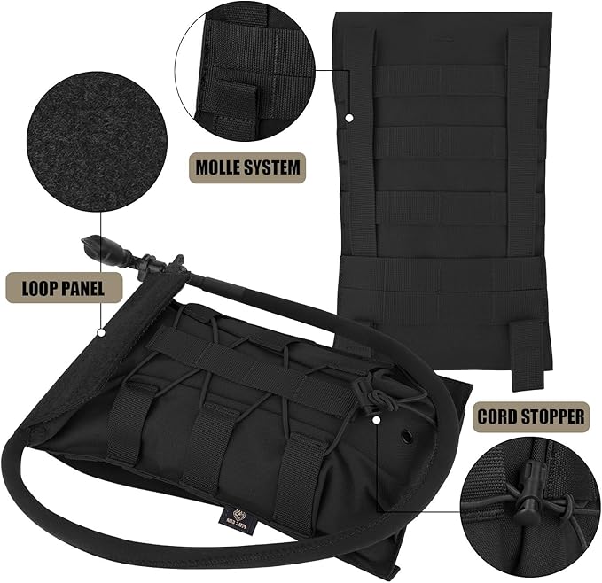PETAC GEAR 1.5L / 3L Tactical Hydration Pack，Molle Carrier Pouch for 50 oz /100 oz Hydration Bladder Daypack Water Backpack.