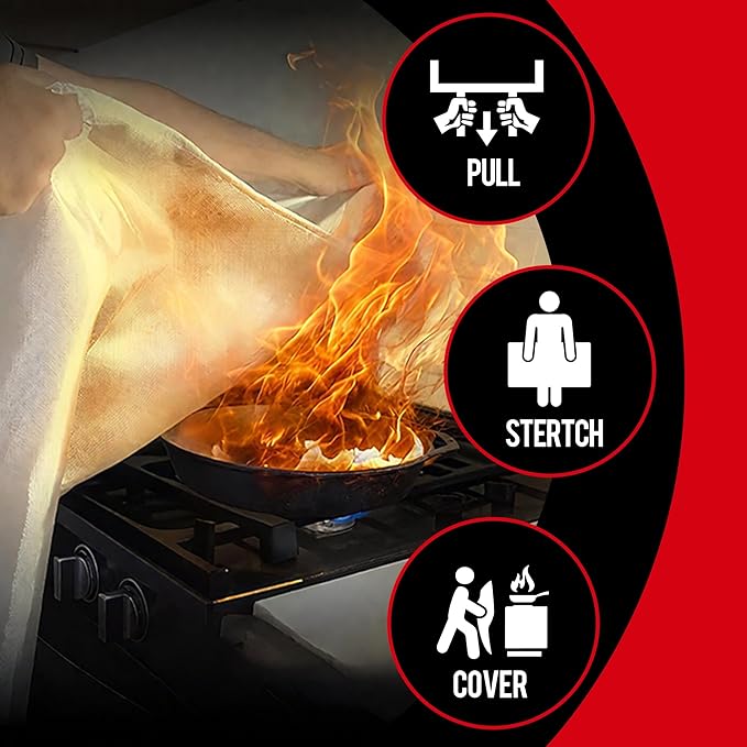 Emergency Fire Blanket, Fire Blanket for Home and Kitchen,40" x 40",2 Pack