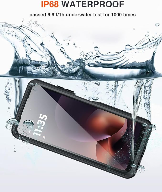 Lanhiem for Moto G Power 2026 Case, IP68 Waterproof Dustproof Shockproof Case with Built-in Screen Protector, Full Body Underwater Protective Cover for Moto G Power 2026, Black