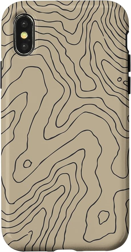 Coyote Country Guide Lines Topographical Contour Map Case for iPhone X/XS