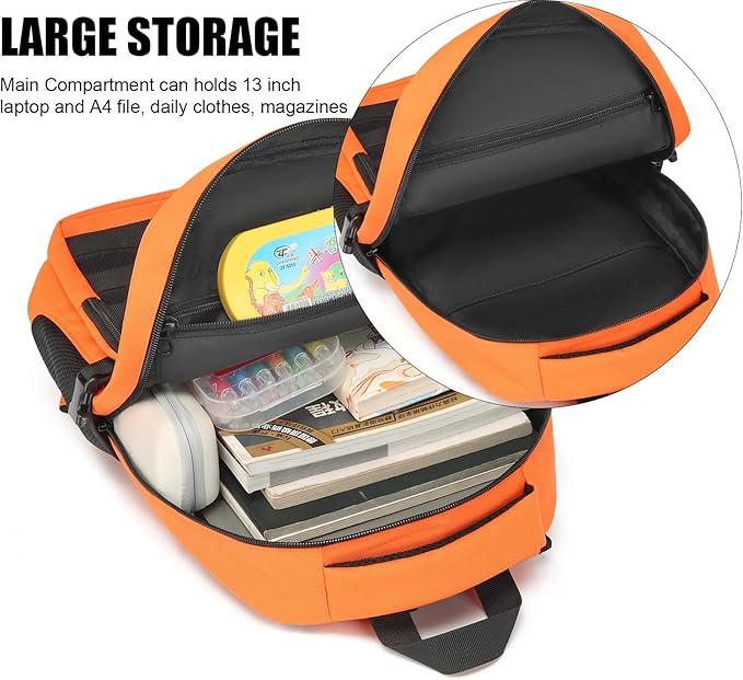 Kids Tactical Backpack Army Molle Bookbag Military Boys Backpack for School, Outdoor, Camping (Includes 2 Patches+1Carabiner), Orange