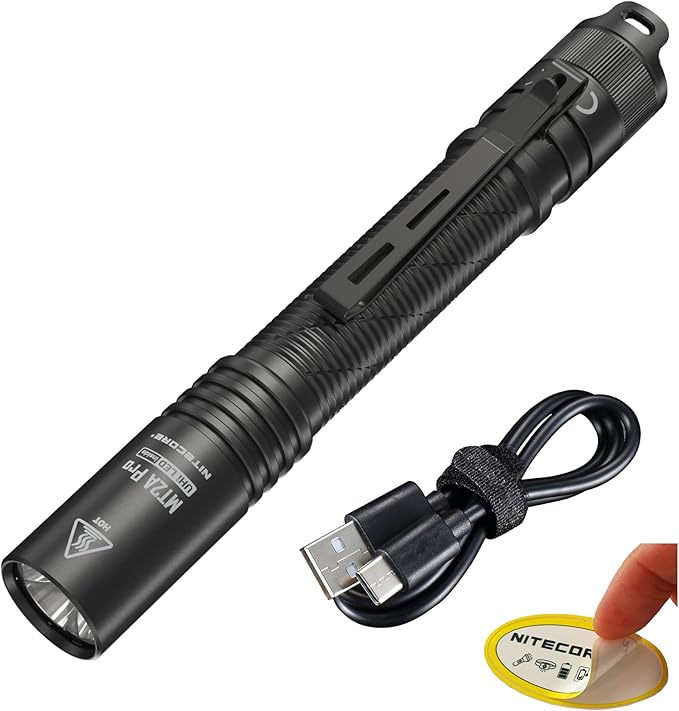 Nitecore MT2A Pro EDC Flashlight, 1000 Lumens, 279 Yard Beam, USB-C Rechargeable, Dual Power with AA Compatibility, Compact Waterproof Slim Penlight, Including NitecoreS Sticker