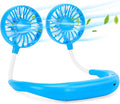 Portable Neck Fan Rechargeable Personal Hand-Free Fan Mini USB Wearable Neckband Sport Fan, 3 Speed Adjustable, 360 Degrees Free Rotation Perfect for Working, Traveling, Office, Reading (Blue)