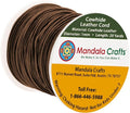 Mandala Crafts Round Cowhide Genuine Brown Leather Cord for Jewelry Making Kumihimo Leather Rope Spool - Brown String Lace - 20 Yds 1mm Cording