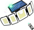 MDCMDCM Outdoor Solar Light Motion Sensor Waterproof - 3000 Lumens 3 Modes 416 LEDs 32ft 2400mAh 5 Heads Security Lights Flood Lights with Remote for Patio Yard Pool Outside （Wireless, 1p）