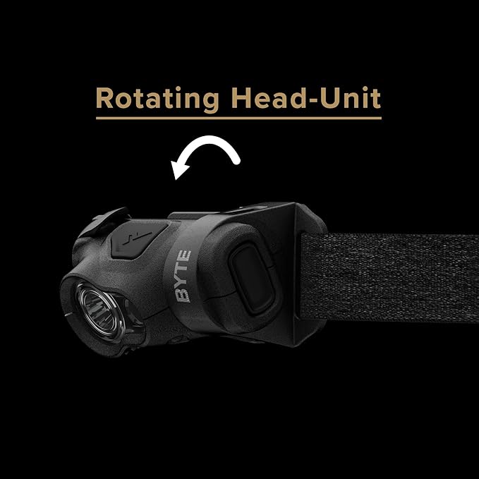 Princeton Tec Byte LED Headlamp Lightweight Compact Durable Hands-Free Lighting with White and Red Beam Options for Hiking, Backpacking, Camping, Running, and Safety Preparedness - Black