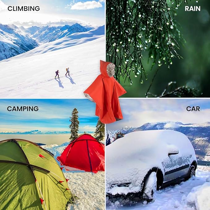 Hero Prepared Survival Tool Poncho for Camping, Heat Insulation