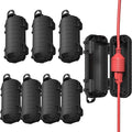 Extension Cord Cover Outdoor, 8 Pack IP54 Water-Resistant Power Cord Protector Electrical Connection Box Outside Cable Safety Cover for Electronics Plug Outlet Tool Holiday Light, Black