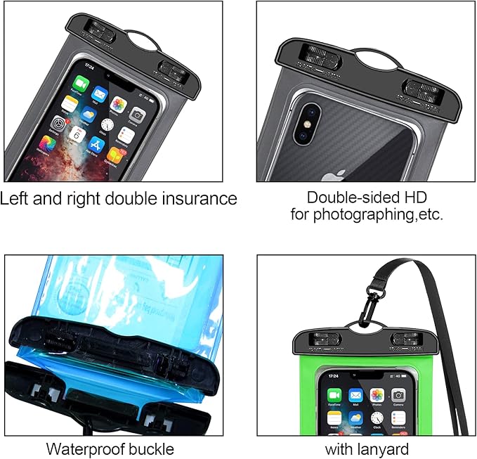 Famoby Up to 7.5" 6 Pack Multicolor Universal Waterproof Phone Pouch, Phone Waterproof Case Dry Bag,Protection Level: IP68,Outdoor Sports for Apple iPhone,Samsung,and More