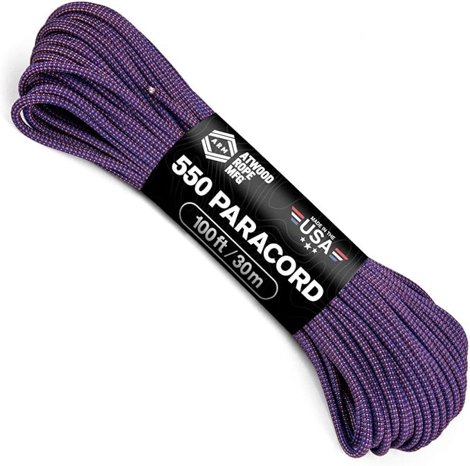 Atwood Rope MFG Color Changing 550 Paracord 100 Feet 7-Strand Core Nylon Parachute Cord Outside Survival Gear Made in USA | Lanyards, Bracelets, Handle Wraps, Keychain