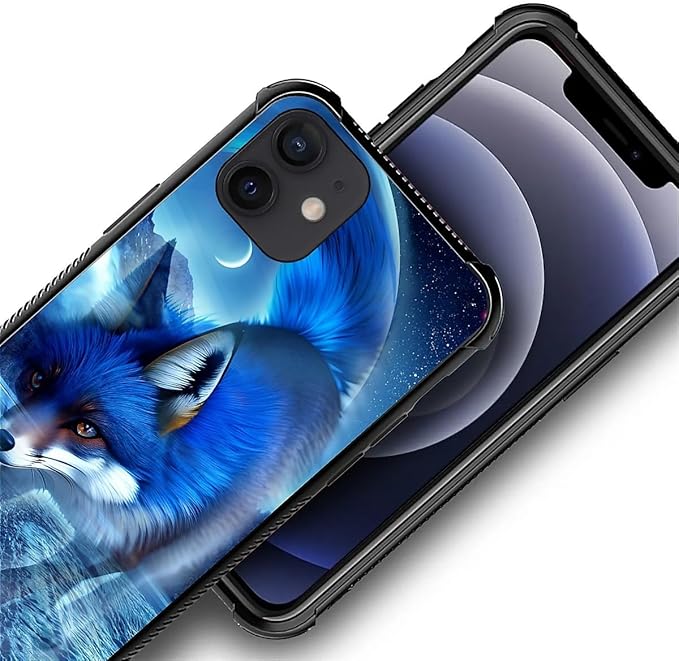 for iPhone 11 Case, Snowy Mountain Fox Lake Pattern Graphic Design Girl Boy Soft Silicone Hard Acrylic Shock Protection for iPhone 11