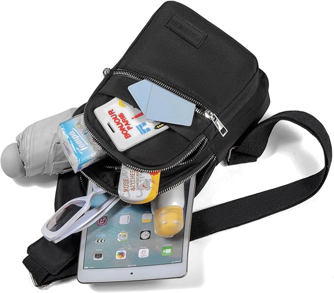 Banelu Cross Body Bag Small Sling Backpack Sling Bags Hiking Daypacks Crossbody Bags for Women Men - Silver Zipper