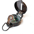 Vintage Lensatic Compass Black Military Compass Navigational Device Nautical Antique Brass Functional Camping Boating Home Decor