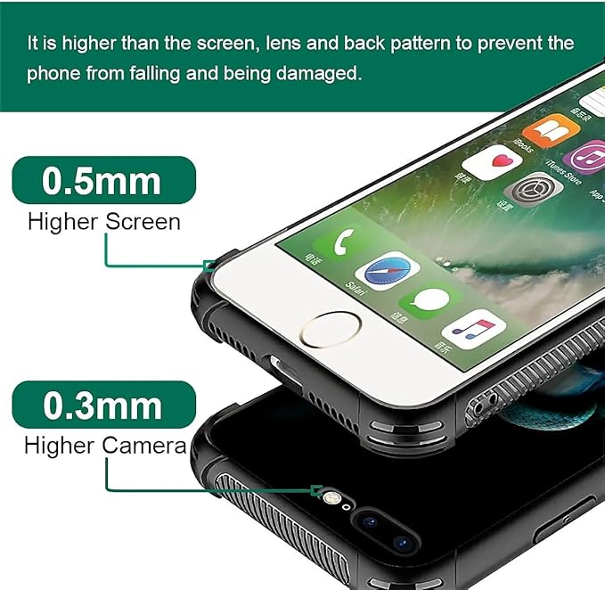 for iPhone 7 Plus/8 Plus Case, Skeleton Winding Snake Pattern Graphic Design, Soft Silicone Hard Acrylic Shock Protection