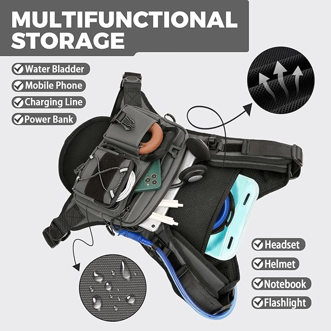 Criuage USA Original Patent Running Hydration Vest Backpack, Lightweight Chest Pack with 2.0L Water Bladder Bag Daypack for Hiking Running Cycling Race Marathon for Women Men