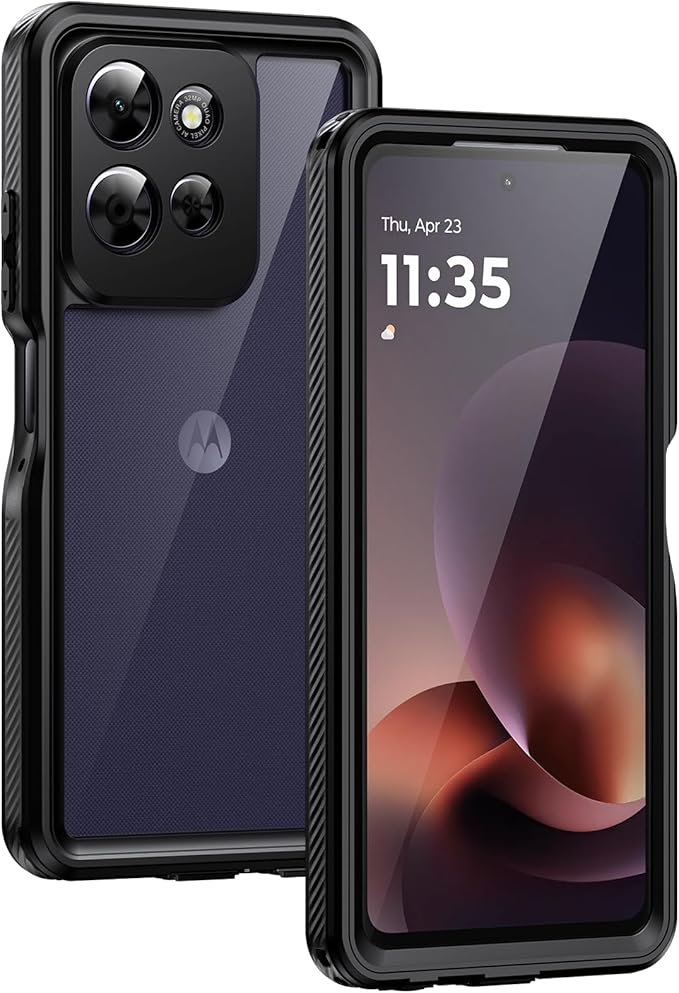Lanhiem for Moto G Power 2026 Case, IP68 Waterproof Dustproof Shockproof Case with Built-in Screen Protector, Full Body Underwater Protective Cover for Moto G Power 2026, Black