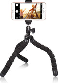 Phone Mini Tripod, Ruittos Premium Flexible Mobile Phone Tripod Stand Compatible with iPhone Samsung Go Pro, Small Digital Camera, Black