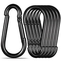 Black Carabiner, Heavy Duty Galvanized Steel Spring Snap Hook Carabiner Clips with 1350LBS Holding Capacity, Ideal for Outdoor, Hammock, Swing and Travel (6PCS M14 5.5Inch)
