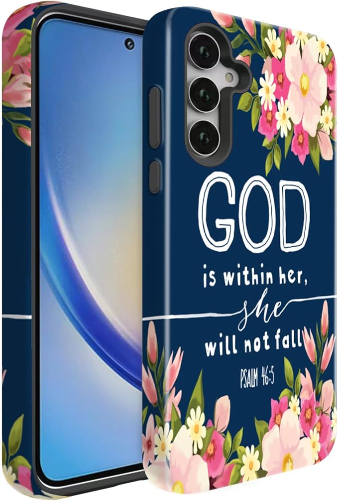 Compatible for Samsung Galaxy A57 5G Case, Dual Layer Heavy Duty 2 in 1 Shockproof Protective Phone Case,Christian God Bible Verse