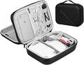 EVA Electronic Accessories Storage Case Large Shockproof Waterproof Storage Bag for Electronics Organizer Portable Cable Storage Bag for Travel or Work (Black, Double Layer)