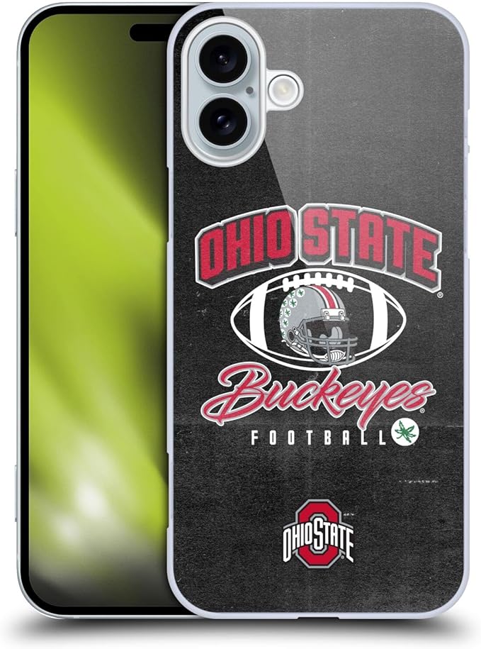 Head Case Designs Officially Licensed Ohio State University Vintage Football Graphics Hard Back Case Compatible with Apple iPhone 16 Plus
