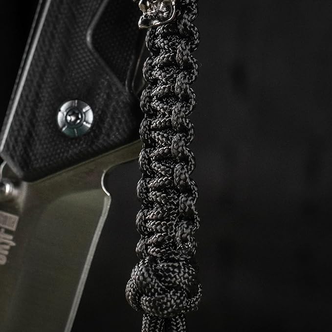 M-Tac Skull Knife Lanyard with Bead – Paracord Lanyard for Knives & EDC – Tactical Knife Fob Pull Cord – Durable Paracord