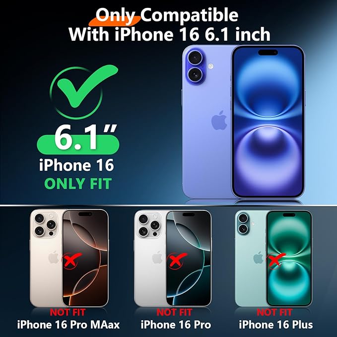 Red2Fire 2025 New Designed for iPhone 16 Case Waterproof, [Compatible with MagSafe][Built-in Camera & Screen Protector][Full Body Shockproof][IP68 Waterproof][Dustproof] Phone Case for iPhone 16 6.1"