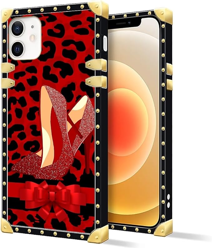 Compatible with iPhone 11 Case, Elegant High Heels Luxury Golden Decoration for Girl Women Soft TPU Shockproof Protective Hard PC Back for iPhone 11