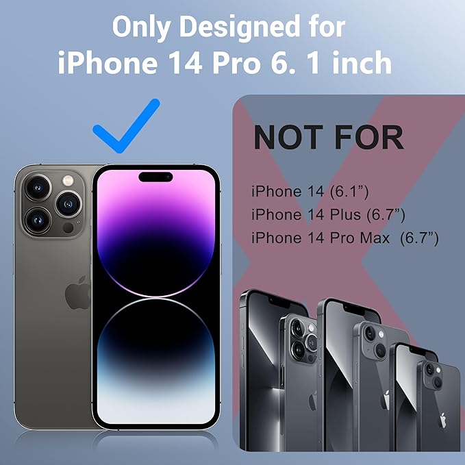 Red2Fire for iPhone 14 Pro Case Waterproof, [Built-in Screen Protector & Camera Protector][Compatible with MagSafe][Full Body Shockproof][IP68 Waterproof][Dustproof] Phone Case 6.1" Black/Clear