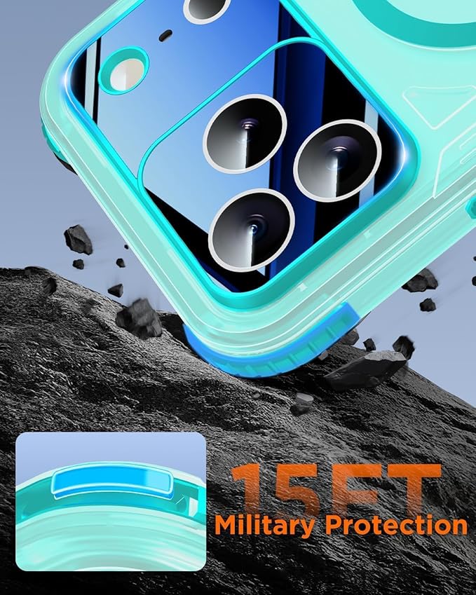 for iPhone 17 Pro Waterproof Case with Magsafe, Built-in [Camera & Screen Protector] [Lanyard], IP68 Water Proof Full Body Dustproof Heavy Duty Frosted Protective Phone Cover, 6.3" Teal