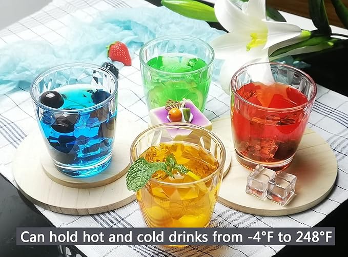10 Oz Unbreakable Tritan Drinking Glasses Shatterproof Acrylic Glasses Drinkware BPA Free Hard Plastic Cups Reusable Kitchen Water Glasses Drinking Set of 6 (Clear)