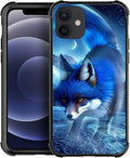 for iPhone 12 Mini Case, Snowy Mountain Fox Lake Pattern Graphic Design Girl Boy Soft Silicone Hard Acrylic Shock Protection for iPhone 12 Mini
