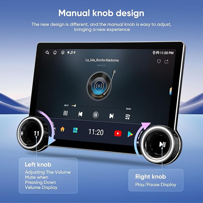 Car Stereo Radio for Jeep Compass 2017-2020 Wireless CarPlay Android Auto GPS Navigation Head Unit Touch Screen Radio Replacement Installation Kit Upgrade (Double Knobs 6+128)