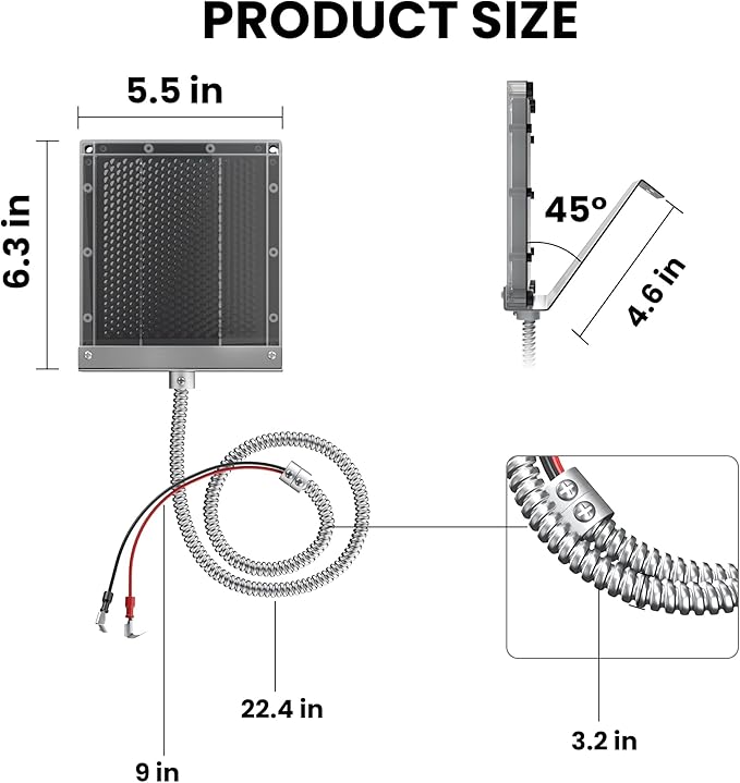 POWOXI 12V Solar Panel for Deer Feeder: 1.7W Waterproof Solar Battery Charger with Mounting Bracket Alligator Clip Feeder 12 Volt Solar Panel