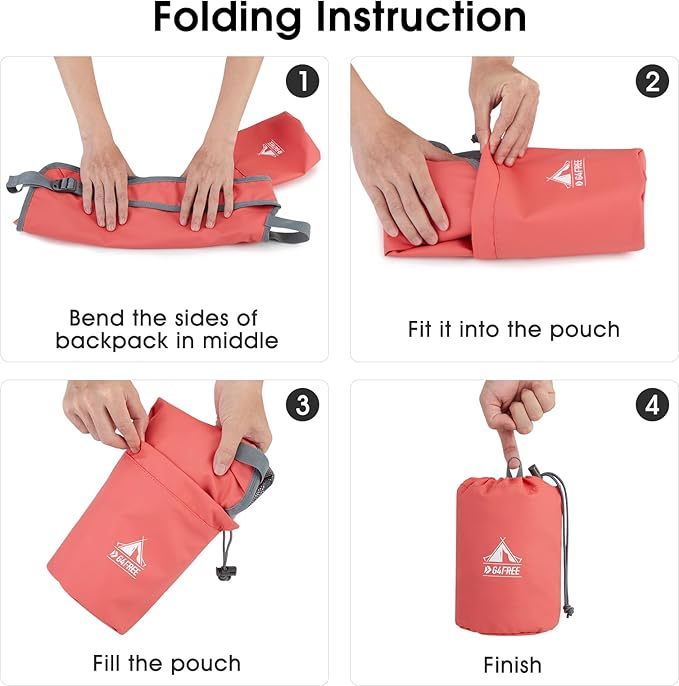 G4Free 10L Hiking Backpack, Lightweight Small Hiking Daypack Outdoor Travel Foldable Shoulder Bag