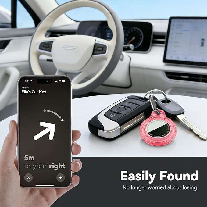 for Apple AirTag 2nd & 1st Gen, Waterproof Case for AirTag Holder Keychain,GPS Tracker Cover for Dog,Car Key,Luggage-E46-Clear Red