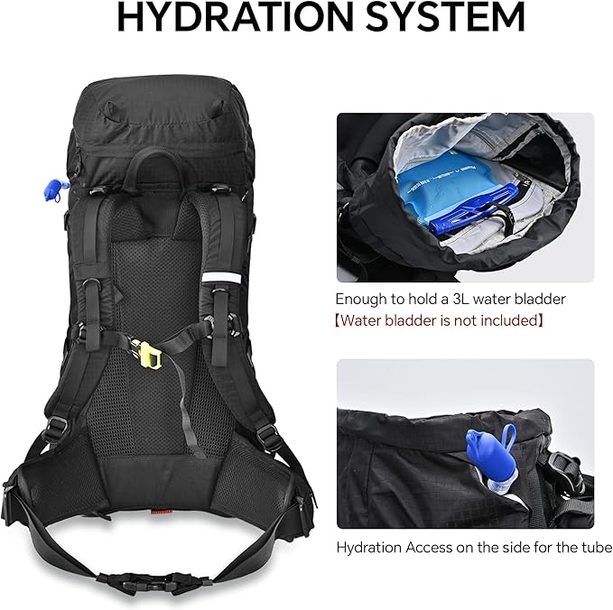 N NEVO RHINO 40L Internal Frame Hiking Backpack for Men Women with Rain Cover, Lightweight Outdoor Backpacking Backpack for Camping, Hiking, Traveling