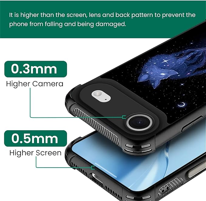 for iPhone 17 Air Case,for MagSafe Graphic Design for Girl Boy Soft Silicone Hard Acrylic Shock Protection Designed for iPhone 17 Air Galaxy Fox Wolf Pattern
