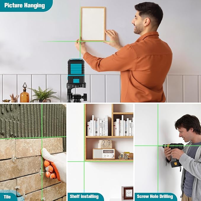 Laser Level with Tripod, 100 feet Green Cross Line Self Rotary Leveling Laser Level, Vertical and Horizontal Line, Rotatable 360 Degree, Manual Self leveling and Pulse Mode,IP54 Waterproof & Battery