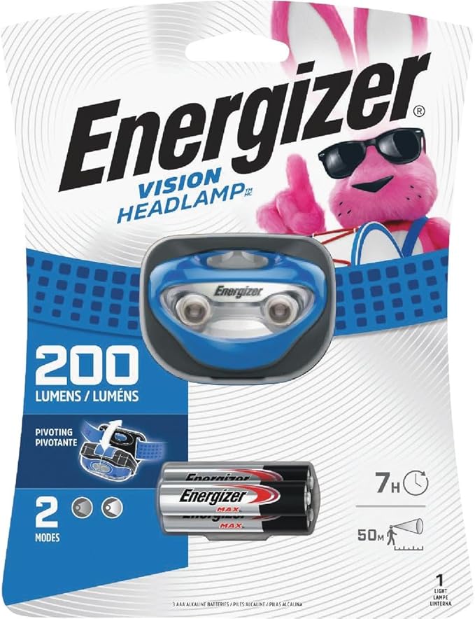Energizer LED Headlamp Flashlight, Super Bright, Compact Sport Head Lamp, Perfect Running Headlamp,Batteries Included