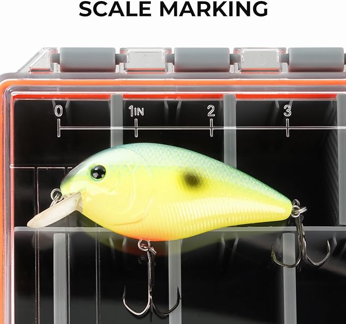 KastKing HyperSeal Waterproof Tackle Box, 3700 Deep Tackle Trays, Fishing Tackle Box Organizer With Removable Dividers, Fishing Gear & Fishing Accessories Storage