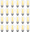 GvvooHome 24 Pack LED S14 Replacement Light Bulbs, Waterproof 1W Vintage Edison Bulbs for Outdoor Patio Backyard String Lights, Dimmable, E26 Regular Medium Screw Base, 2200K Warm White