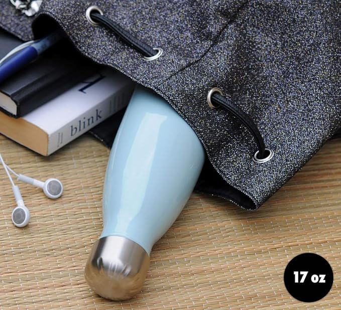 MIRA 17 oz Insulated Water Bottle - Stainless Steel Cola Shape Thermo - Double Wall Hot & Cold Flask (24Hr Cold/12Hr Hot) - White