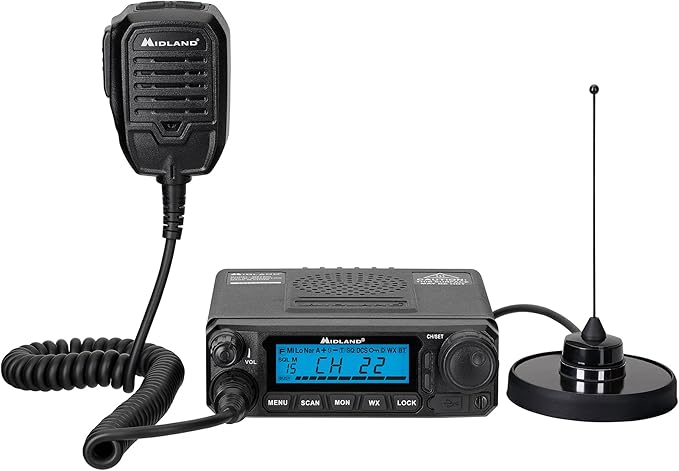 Midland MXT500 50-Watt GMRS Mobile Radio - for Farms, Ranches, Overlanding, Trails, and Off-Roading - 8 Repeater Channels, Compact Design, External Magnetic Mount, 2.1dB Unity Gain Antenna