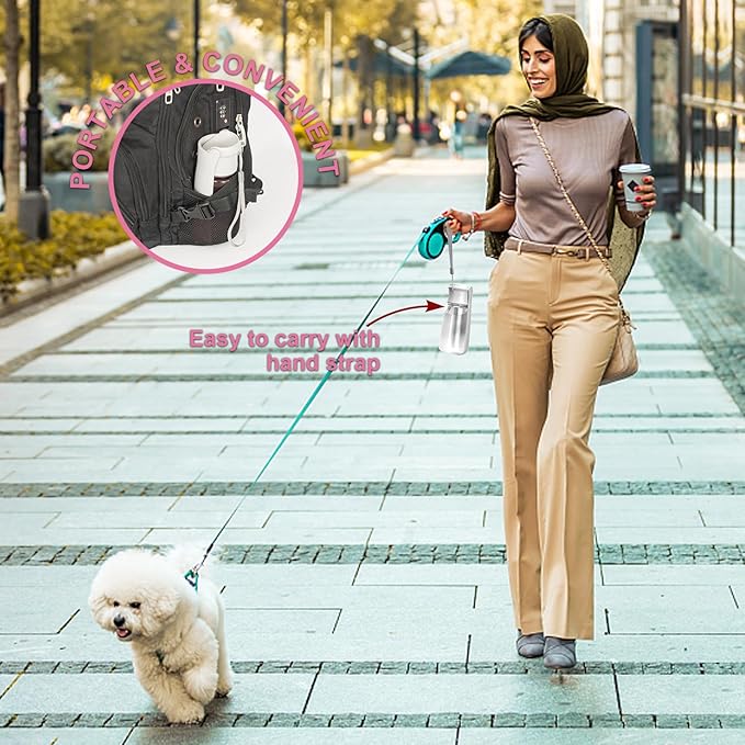 Portable Dog Water Bottle, Foldable Dog Water Bottle Leak Proof Dispenser for Puppy Small Medium Large Dogs, Pet Drink Cup for Walking Hiking Traveling(White,19oz)